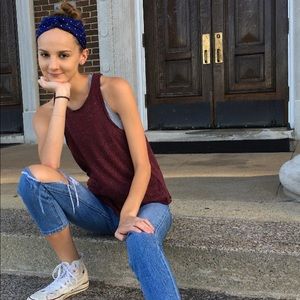 BRANDY MELVILLE RIPPED CROP JEANS